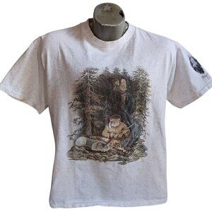 Vintage 1990's Mens Tee Large MOUNTAIN MAN WOLF COLORADO T-shirt single stitch L